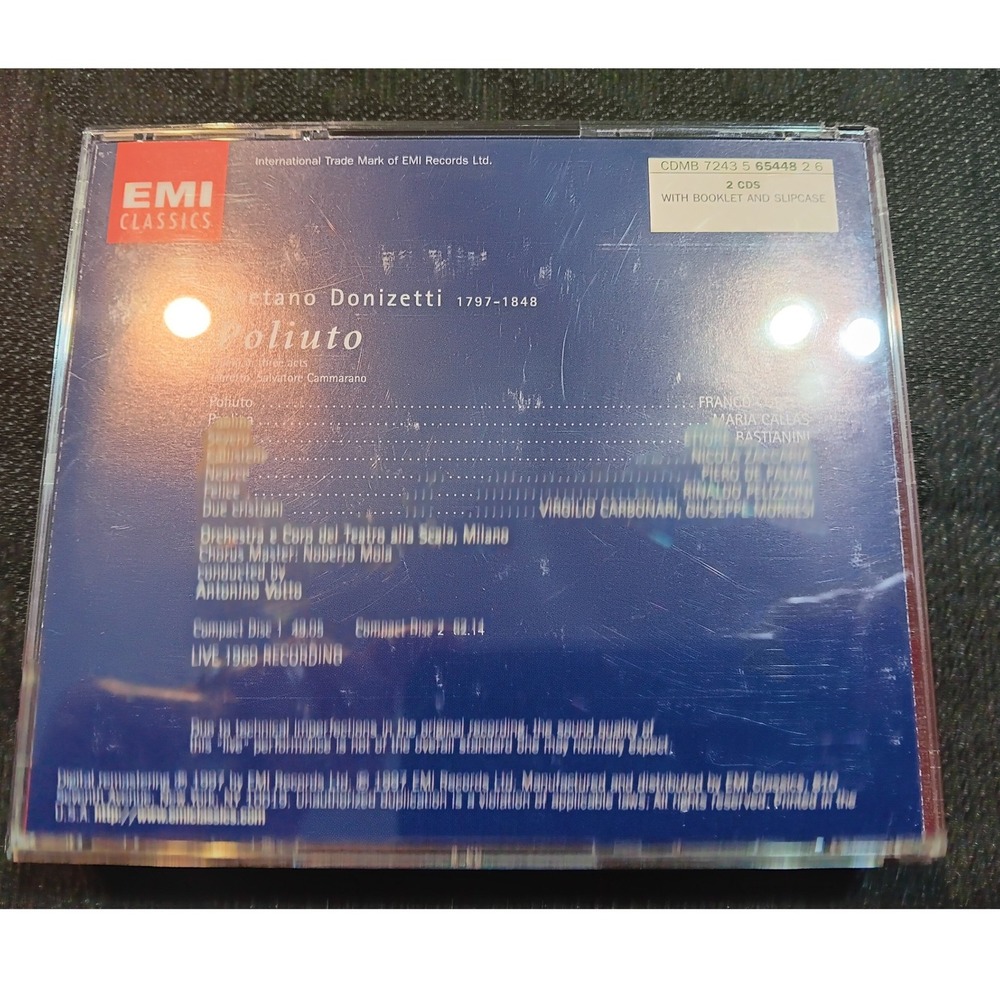 Maria Callas Donizetti Poliuto 2 CD Set 1997 EMI Franco Corelli Antonino Votto - Picture 6 of 8
